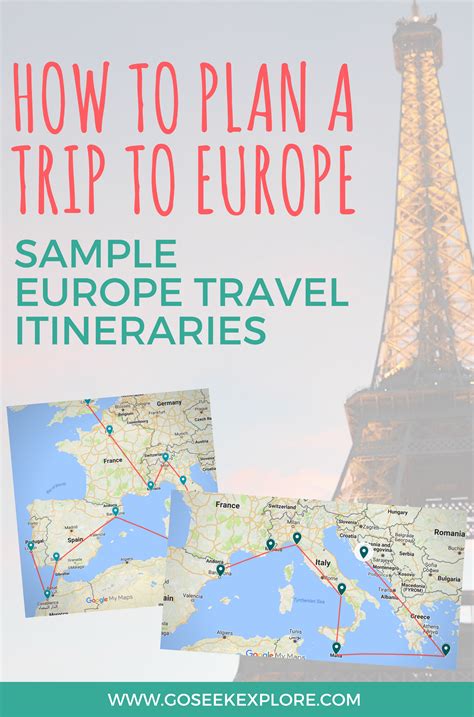 How To Plan a Trip to Europe: Sample Travel Itineraries — GO SEEK EXPLORE | Europe trip planning ...