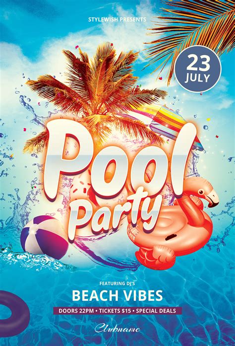 ripetizione Organizzare ego pool party flyer benigno martedì Alexander ...