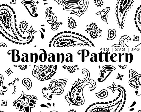 Bandana Pattern Svg Bandana Pattern transparent Background SVG, PNG, JPG, Digital Cut File ...