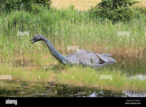 Drumnadrochit, UK. 26th June, 2018. A sculpture of the Loch Ness ...