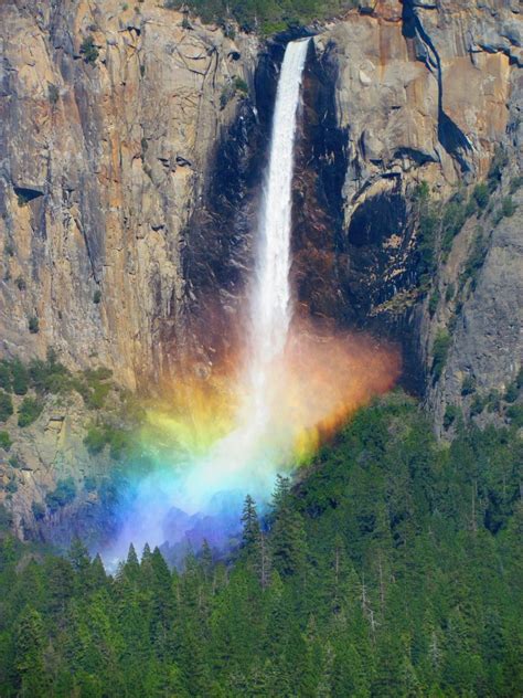 a rainbow in the middle of a waterfall