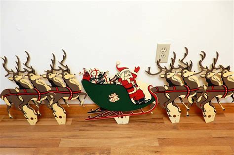 20+ Vintage Santa Sleigh And Reindeer Outdoor Decoration - MAGZHOUSE