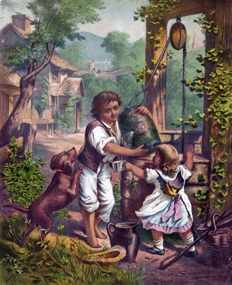 Children At Well Painting Free Stock Photo - Public Domain Pictures