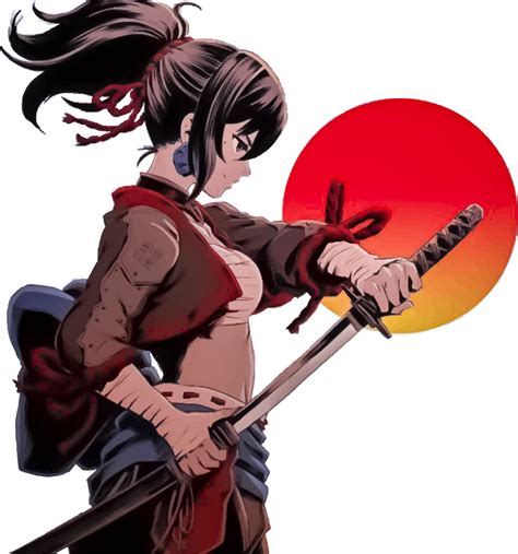 Anime girl warrior with a sword in his hands against the backdrop of the sunset 19133032 Vector ...