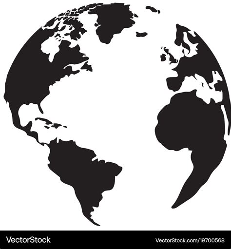 Silhouette of a globe Royalty Free Vector Image