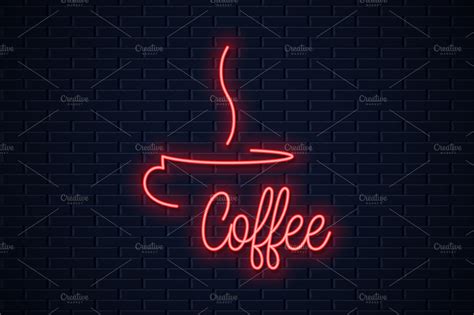 Coffee cup neon sign. Coffee neon | Graphic Objects ~ Creative Market