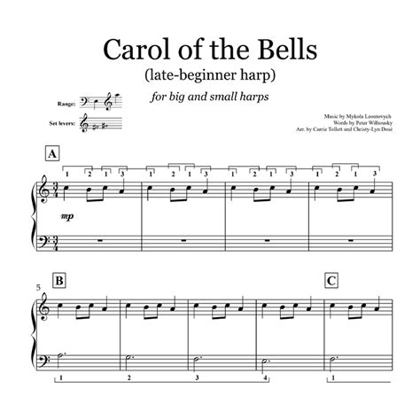 Carol of the Bells (Late-Beginner) Sheet Music – Learning the Harp