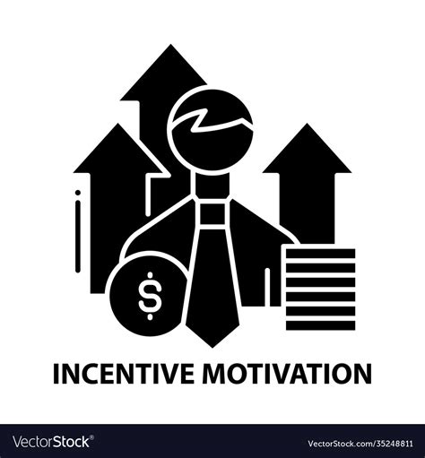 Incentive motivation icon black sign Royalty Free Vector