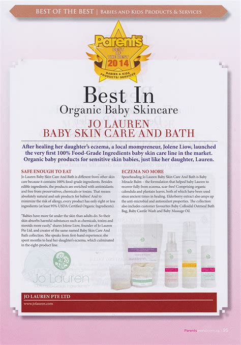 Best Organic Baby Skincare Award 2014 - Jo Lauren Baby! - Baby Eczema Organic Skincare | Jo ...