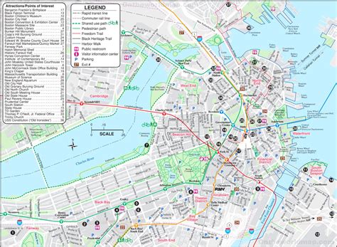 Boston tourist map - Ontheworldmap.com