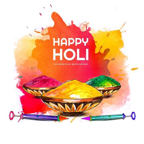 Holi Card with Festival Elements and Colorful Splashes 701649 Vector Art at Vecteezy