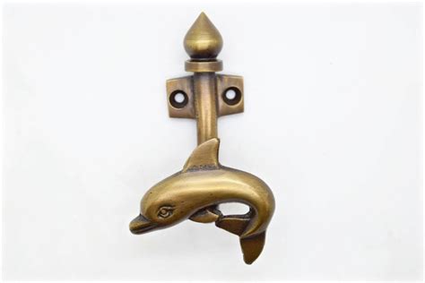 Solid Brass Coat Hook: Wall or Door Hook Cast in Antique Brass Finish by the Foundryman