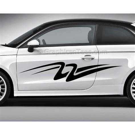 Custom Car Stickers, Vinyl Graphic Side Stripe Decals - Swooshes