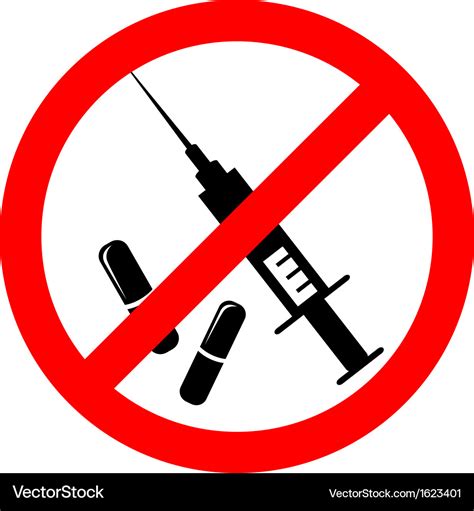 No drugs symbol Royalty Free Vector Image - VectorStock