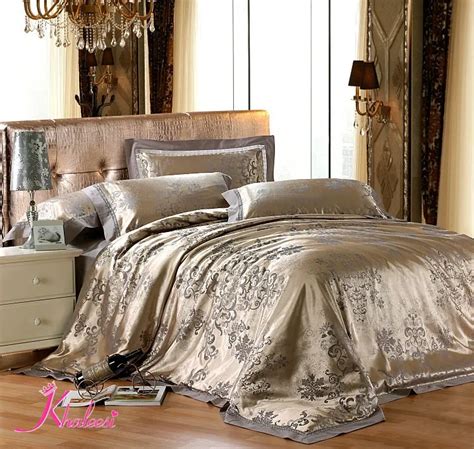 jacquard Luxury bed linen tribute silk satin 4pcs cotton satin bedding ...