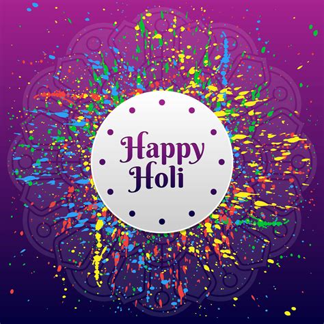 Happy Holi Festival Of Colors Greeting Vector Background 191156 Vector ...