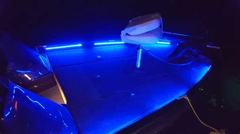 Bass boat LED light system at night on the water - YouTube