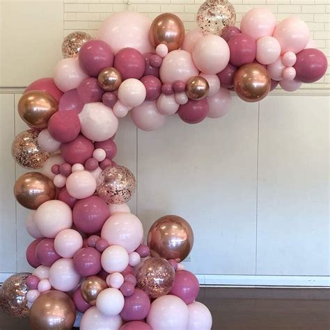 Amazon.com: Soonlyn Pink Balloons Garland 120 Pcs 12 Inch, Dust Rose ...