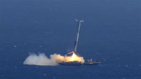 SpaceX Falcon 9 puts her on a barge at sea ~ Y Buzz