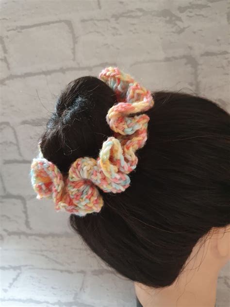 Crochet Ponytail, Crochet Hair Scrunchie, Hair Accessory - Etsy