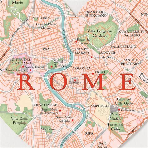 map of tourist attractions in rome italy - Google Search | Rome map, Rome italy, Map