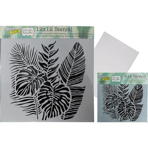 Tropical Paradise Palm Leaf Stencil Set - Large 12x12 Inch Wall Stencil ...