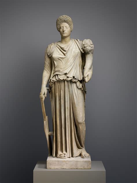 Marble statue of Tyche-Fortuna restored with the portrait head of a woman | Roman | Imperial ...