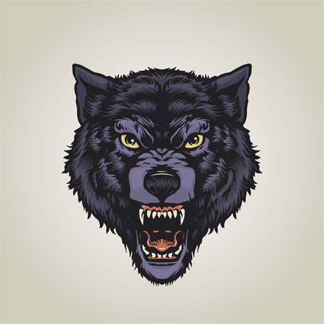 Angry Wolf Head Drawings