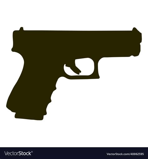 Glock pistol silhouette Royalty Free Vector Image