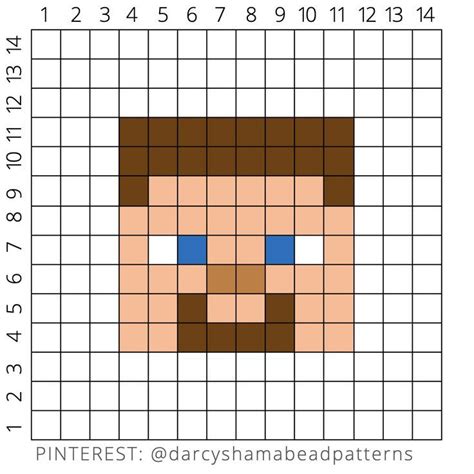 Minecraft Steve Pixel Art Template