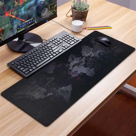 Extra Large Gaming Mouse Pad Gamer Old World Map Computer Mousepad Anti slip Natural Rubber ...