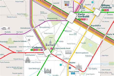 Milan Rail Map - City train route map, your offline travel guide