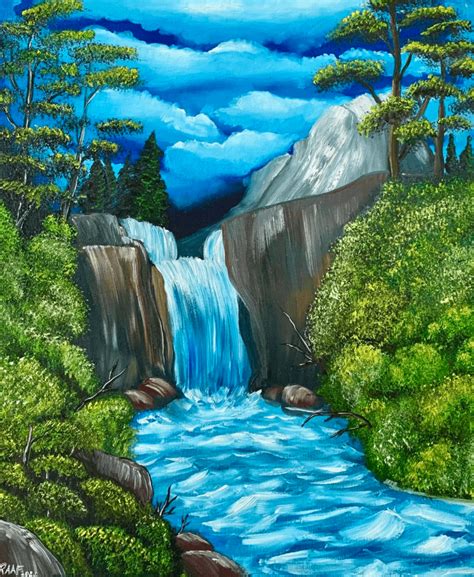 Waterfall painting | Raafs paintings