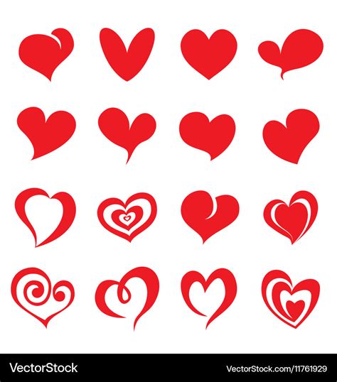 Valentine heart symbols Royalty Free Vector Image