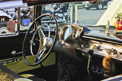 1957 Chevy Bel Air yellow Dashboard Photograph by Dennis Coates - Fine ...