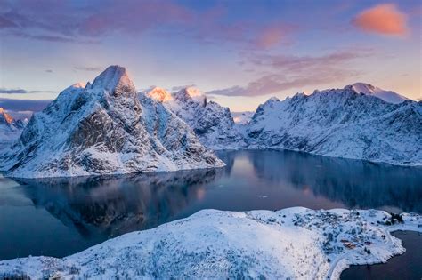 Norway Lofoten Mountains Winter Bay Snow Wallpaper,HD Nature Wallpapers,4k Wallpapers,Images ...