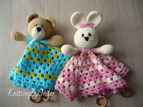 Crochet baby toy Comforter toys Crochet animals Newborn