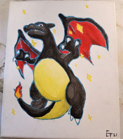 Pokemon Shiny Charizard Original Acrylic Painting - Etsy