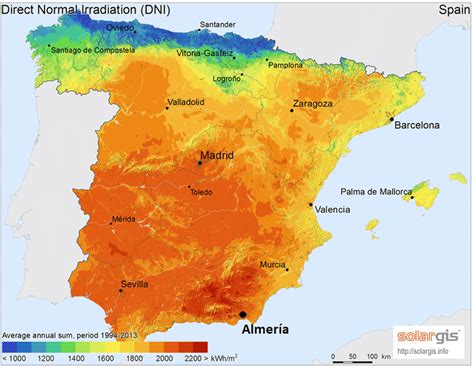 Spain DNI map, and Almería location. | Download Scientific Diagram