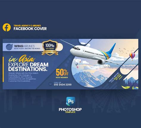 Travel agency facebook cover template psd – Artofit