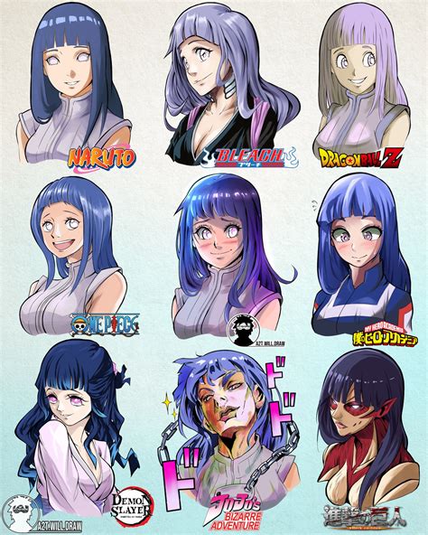 [Art] Hinata in different manga styles (Naruto) : r/manga