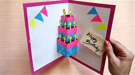 Birthday card pop up | How to make birthday cards - YouTube