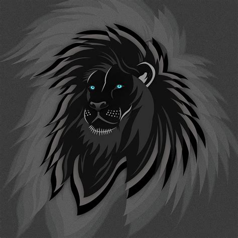 Black Lion Blue Eye Drawing by Rubens Willian - Pixels