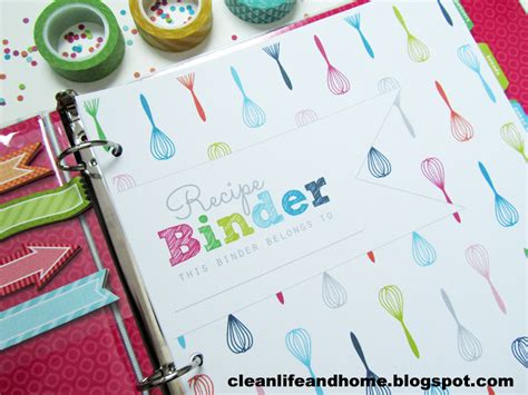 Clean Life and Home: Printable Recipe Binder { with Divider Tabs! }