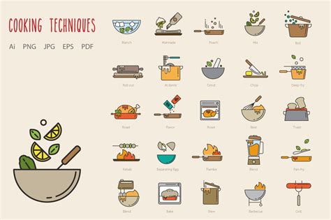 Cooking Techniques | Icons ~ Creative Market