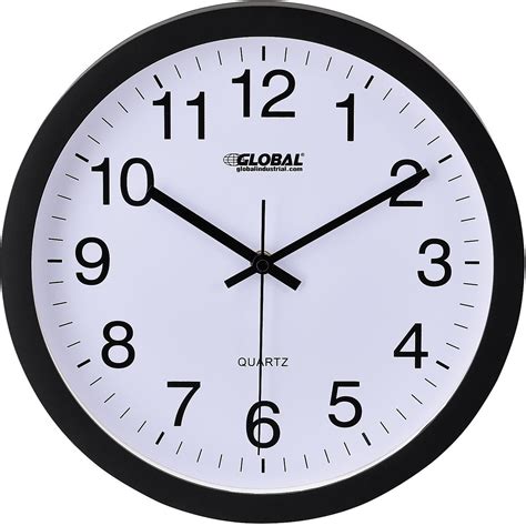 12" Wall Clock, Plastic, Black - Walmart.com - Walmart.com