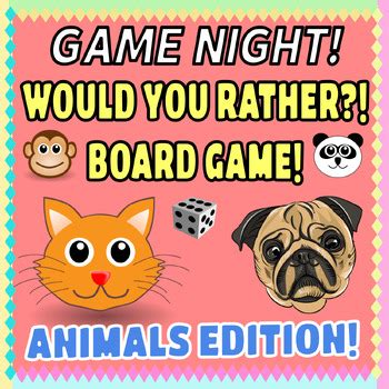 Would You Rather Board Game - Animals Edition- For Family Conversation ...