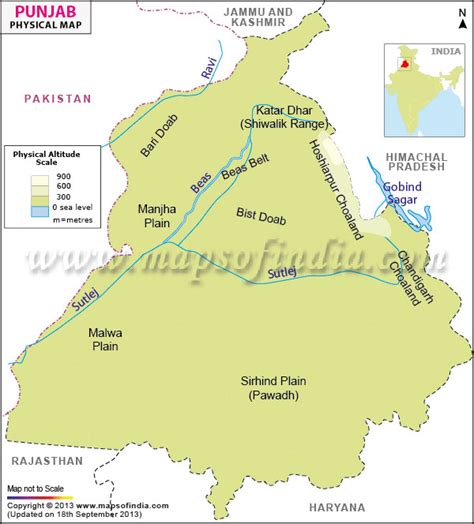 Punjab Physical Map