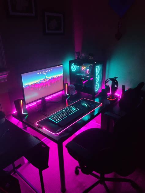 My new RGB Gaming Setup! (PC Build in next pic) : r/battlestations