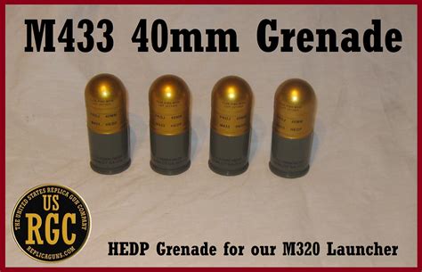 M433 HEDP 40mm Grenade INERT Training Round for 40mm Launchers - The United States Replica Gun ...